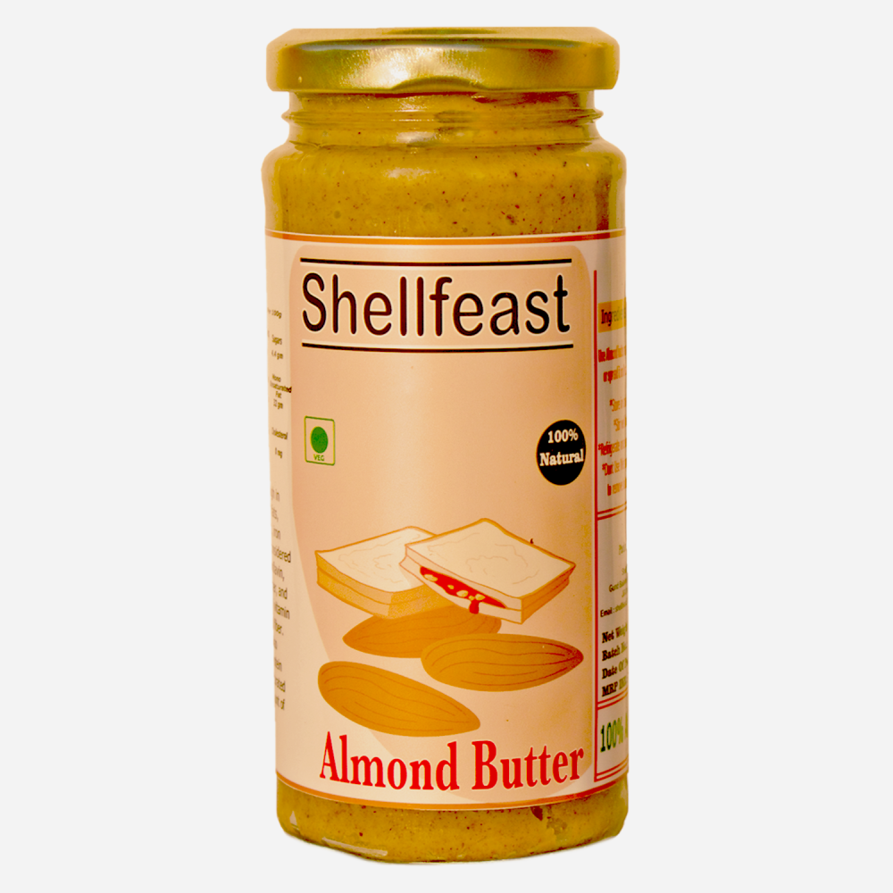 Shellfeast Almond Butter 200 gm, Pure Contains Only Almonds , Natural 100%