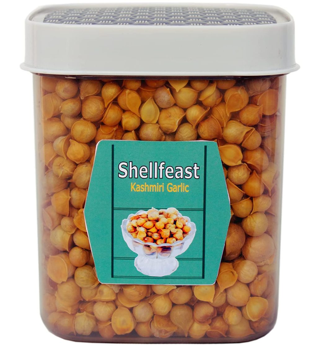 Shellfeast Kashmiri Garlic / Lehsun 500 Gram In Food Grade Jar , Himalayan Single Clove Garlic