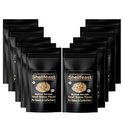 Shellfeast Walnut Kernels Broken Small Pieces 5kg , Used For Cakes Sweets Bakery and other confectioneries