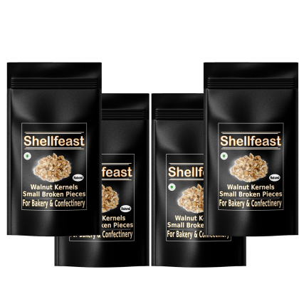 Shellfeast Walnut Kernels Broken Small Pieces 2kg , Used For Cakes Sweets Bakery and other confectioneries