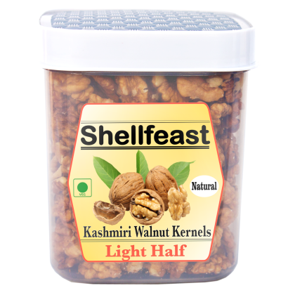 Shellfeast Walnut Kernels Light Half 1kg In Food Grade Jar , Kashmiri Walnut Kernels, Akhrot Giri