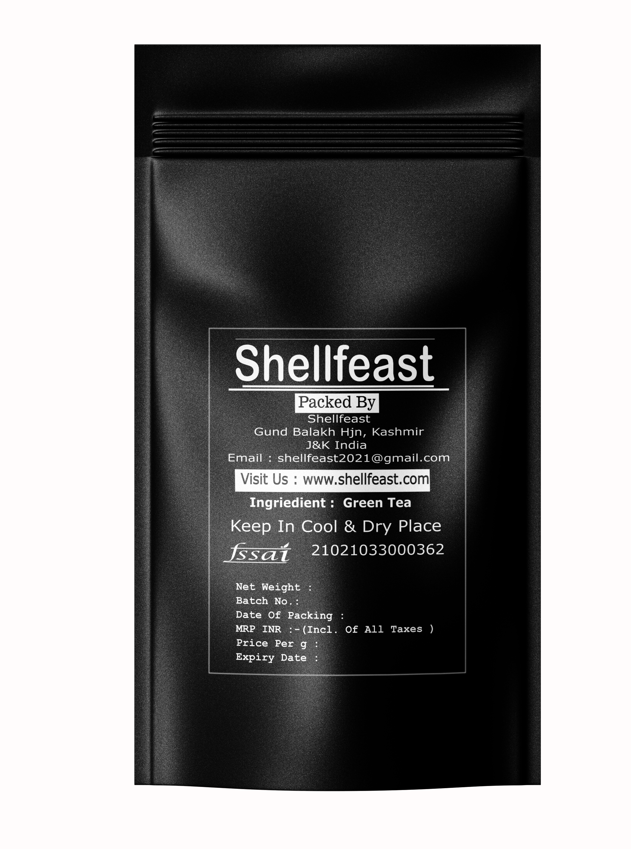 Shellfeast Green Tea 250 Grams Loose, Natural Flavour, Zero Calories - Image 2